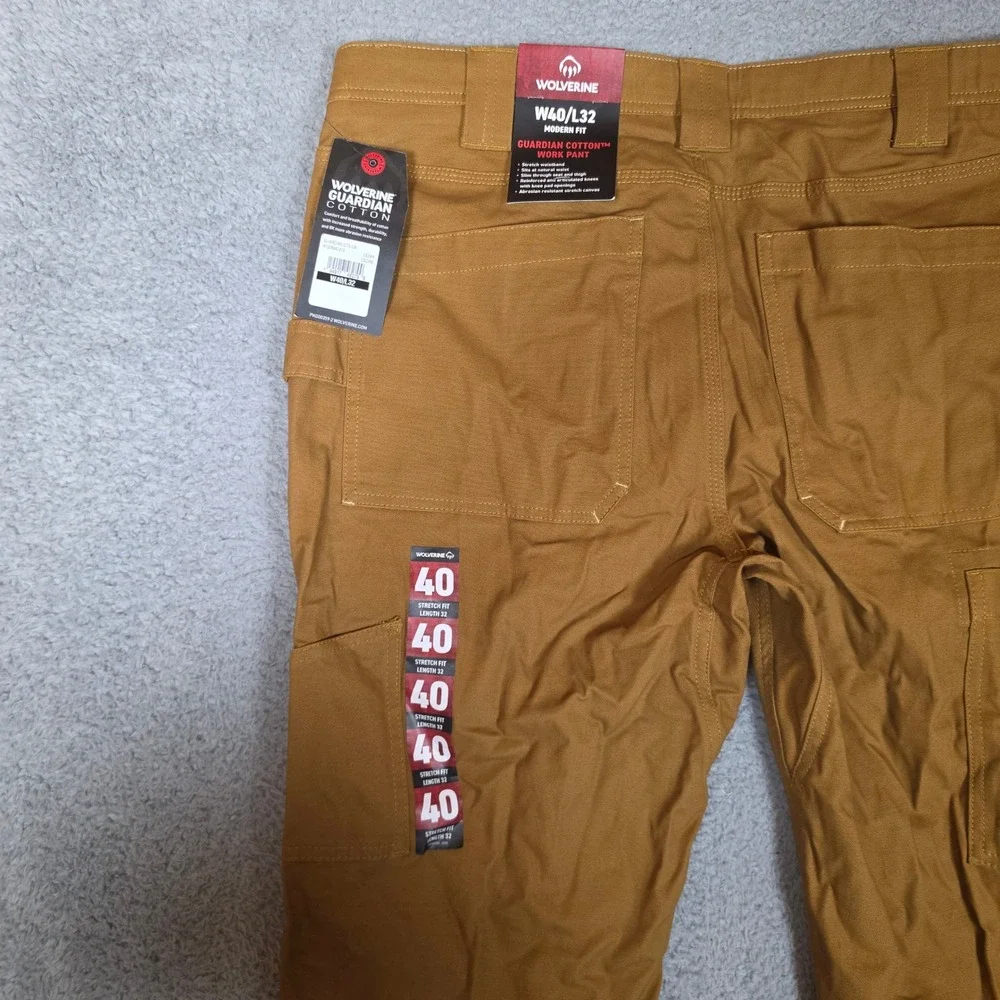 Wolverine Guardian Cargo Pant Mens 40x32 Cedar New Stretch Canvas Cotton‎ Work